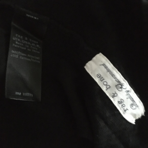 RAG & BONE Black + White Graphic Cotton Crew Tee S - Picture 4 of 4